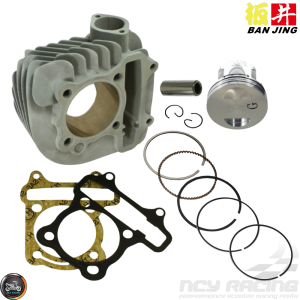 Ban Jing Cylinder 58.5mm Ceramic Nikasil Bore Kit w/Cast Piston Fit 54mm (GY6)