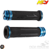 NCY Throttle Grip 7/8in Aluminum Rhinestone Turquoise Set (GY6, Ruckus, Universal)