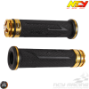 NCY Throttle Grip 7/8in Aluminum Rhinestone Gold Set (GY6, Ruckus, Universal)