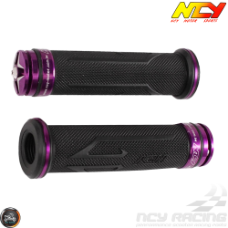NCY Throttle Grip 7/8in Aluminum Rhinestone Purple Set (GY6, Ruckus, Universal)