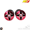 NCY Throttle Grip 7/8in Aluminum Rhinestone Red Set (GY6, Ruckus, Universal)