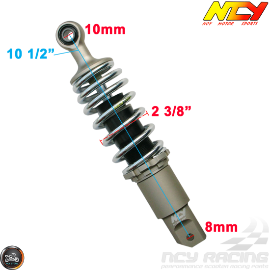 NCY Shock 265mm Adjustable Performance Chrome (Honda Ruckus)