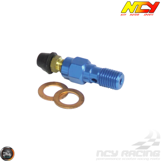 NCY Brake Bleeder Valve Blue (QMB, GY6, Universal)