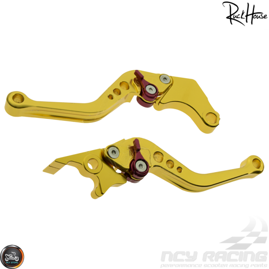 RH Brake Lever Adjustable Billet CNC Gold Set (Honda Grom)