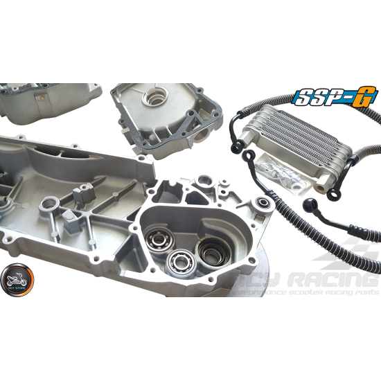 SSP-G Crankcase 63mm 180cc 2V Big Bore Power Kit w/Oil Cooler (GY6 longcase)