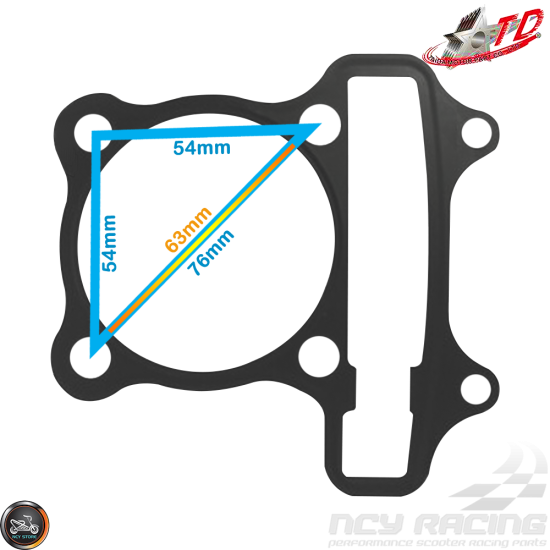 Taida Cylinder Gasket 63mm Set (GY6)